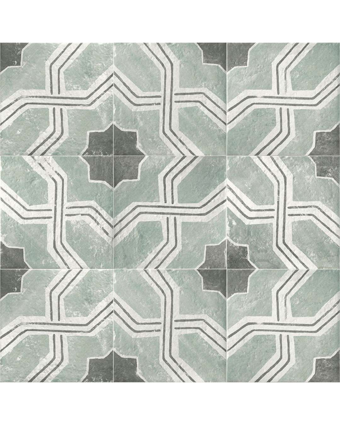 Carino Deco Iberia 20x20 - Carrelage décoratif mural et sol gris et blanc style Carreau de Ciment