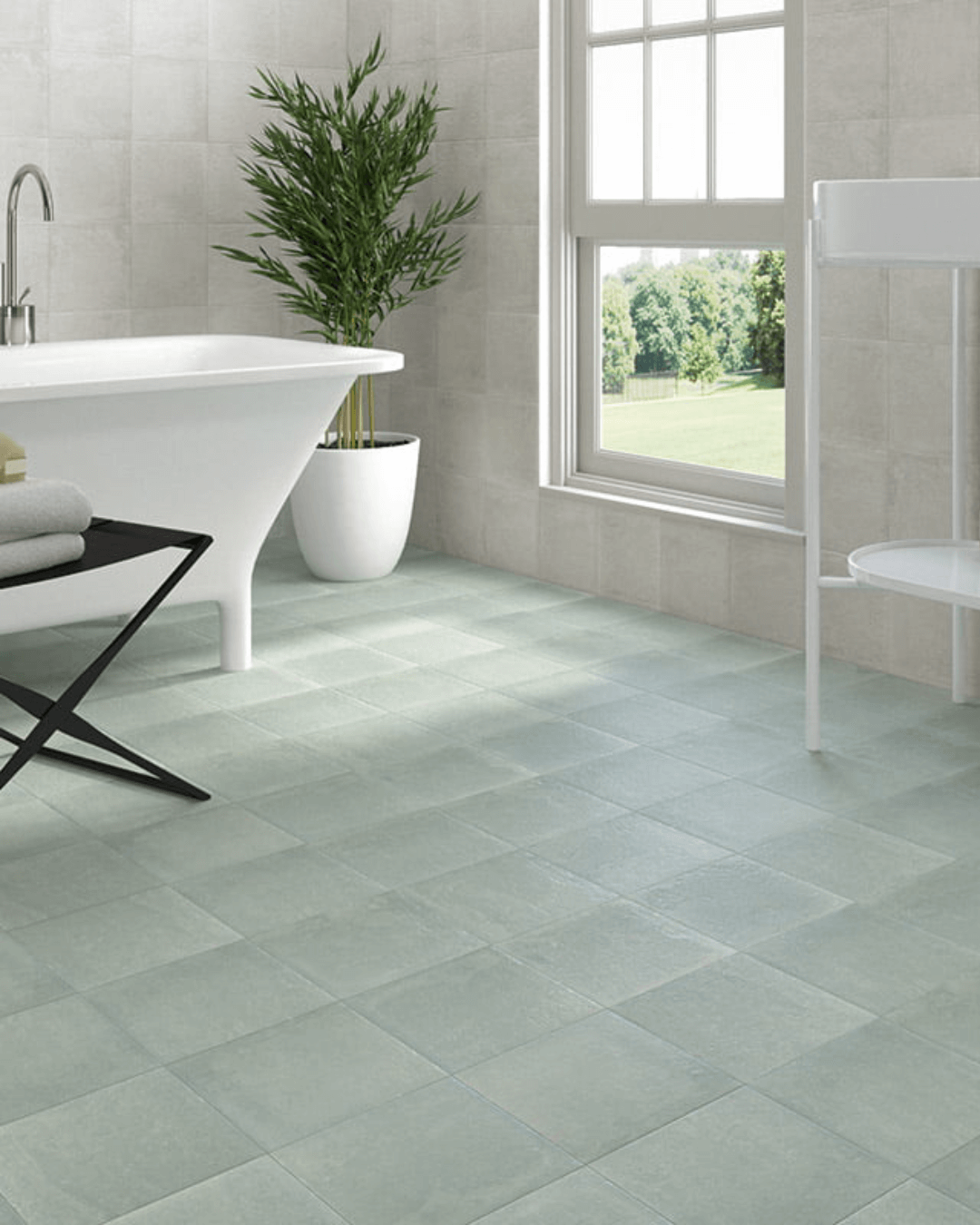 Carino Menta Green 20x20 - Carrelage vert mat mural et sol vert mat style Carreau de Ciment