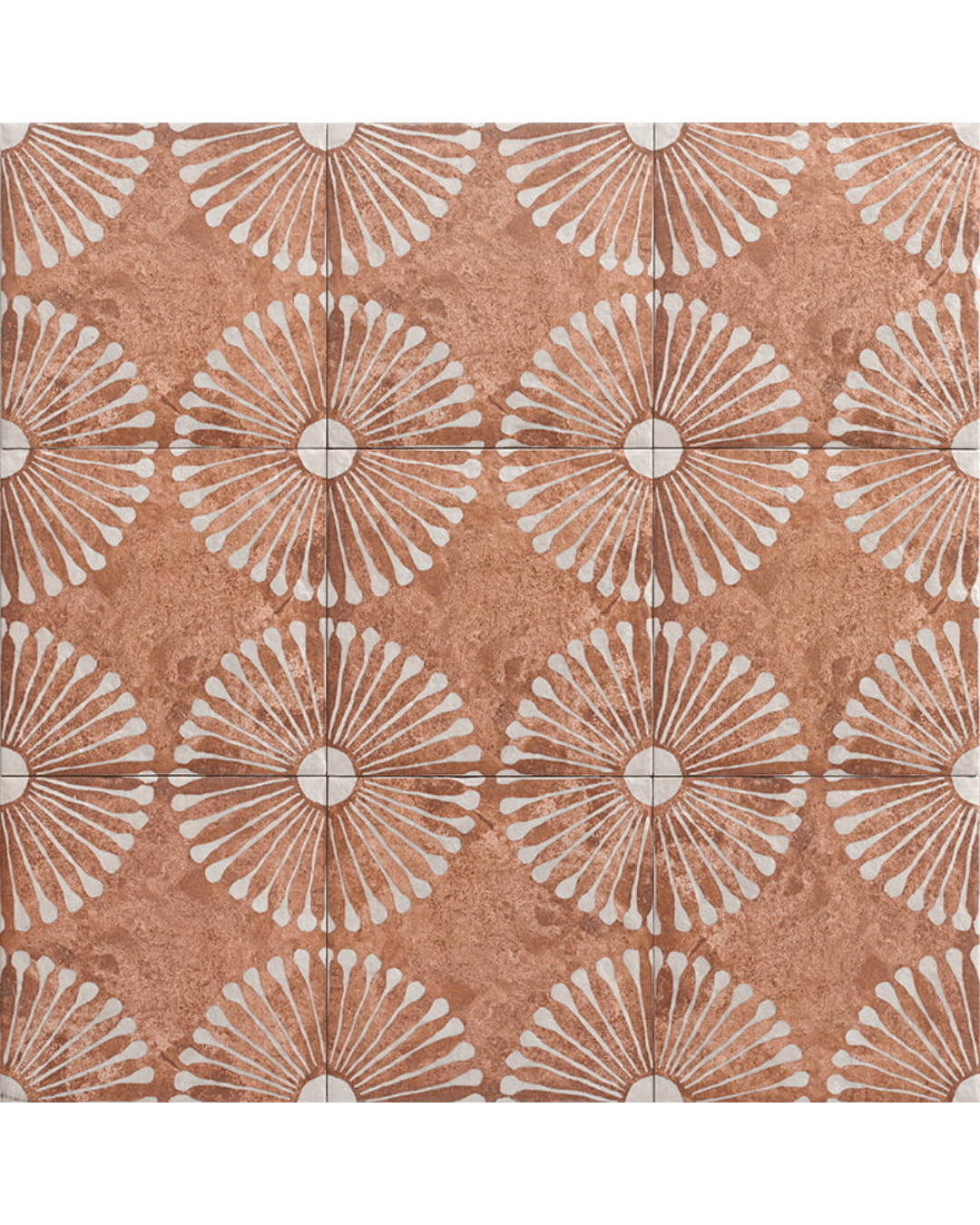 Carino Deco Naxos 20x20 - Carrelage décoratif brun mural et sol style Carreau de Ciment