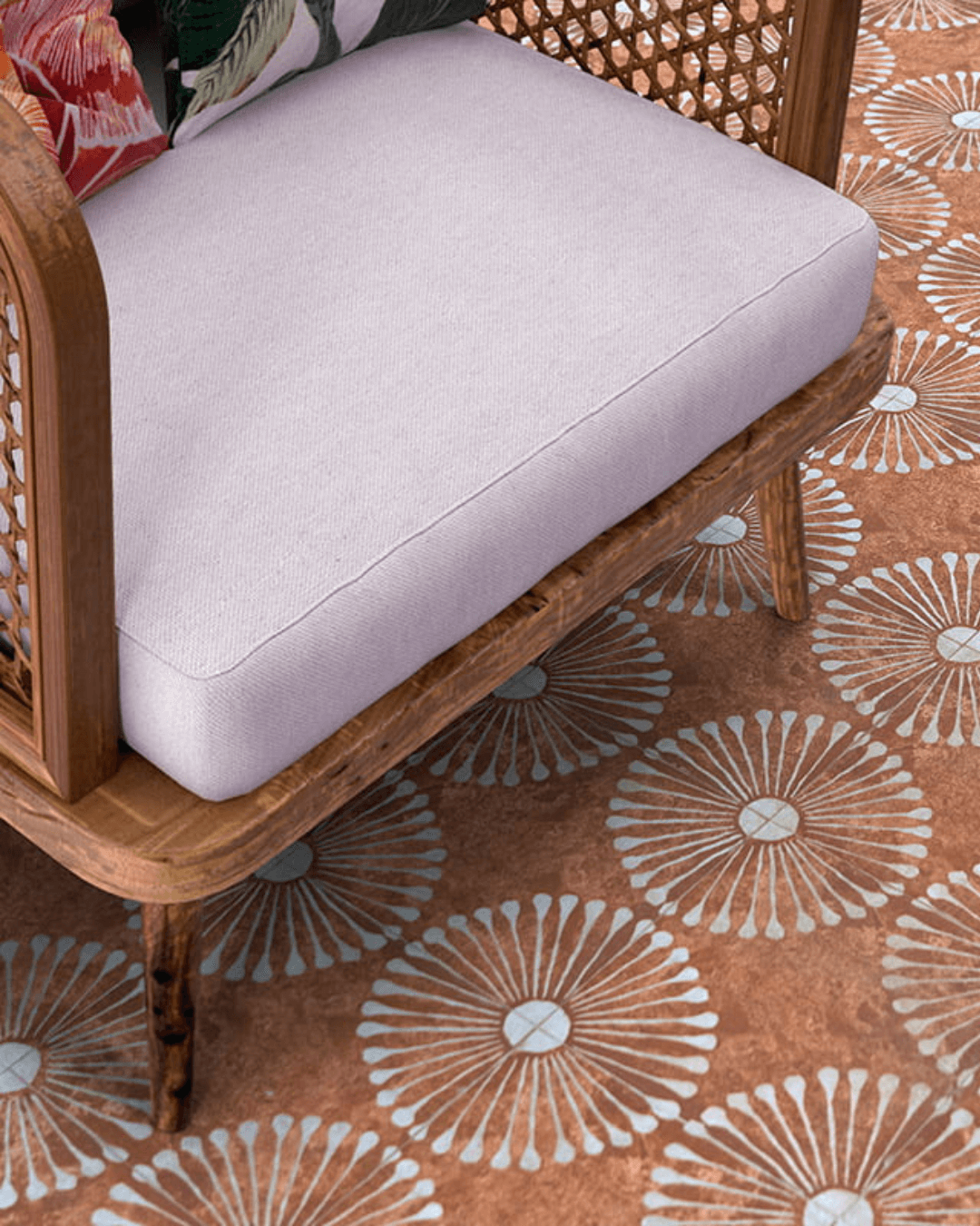 Carino Deco Naxos 20x20 - Carrelage décoratif brun mural et sol style Carreau de Ciment