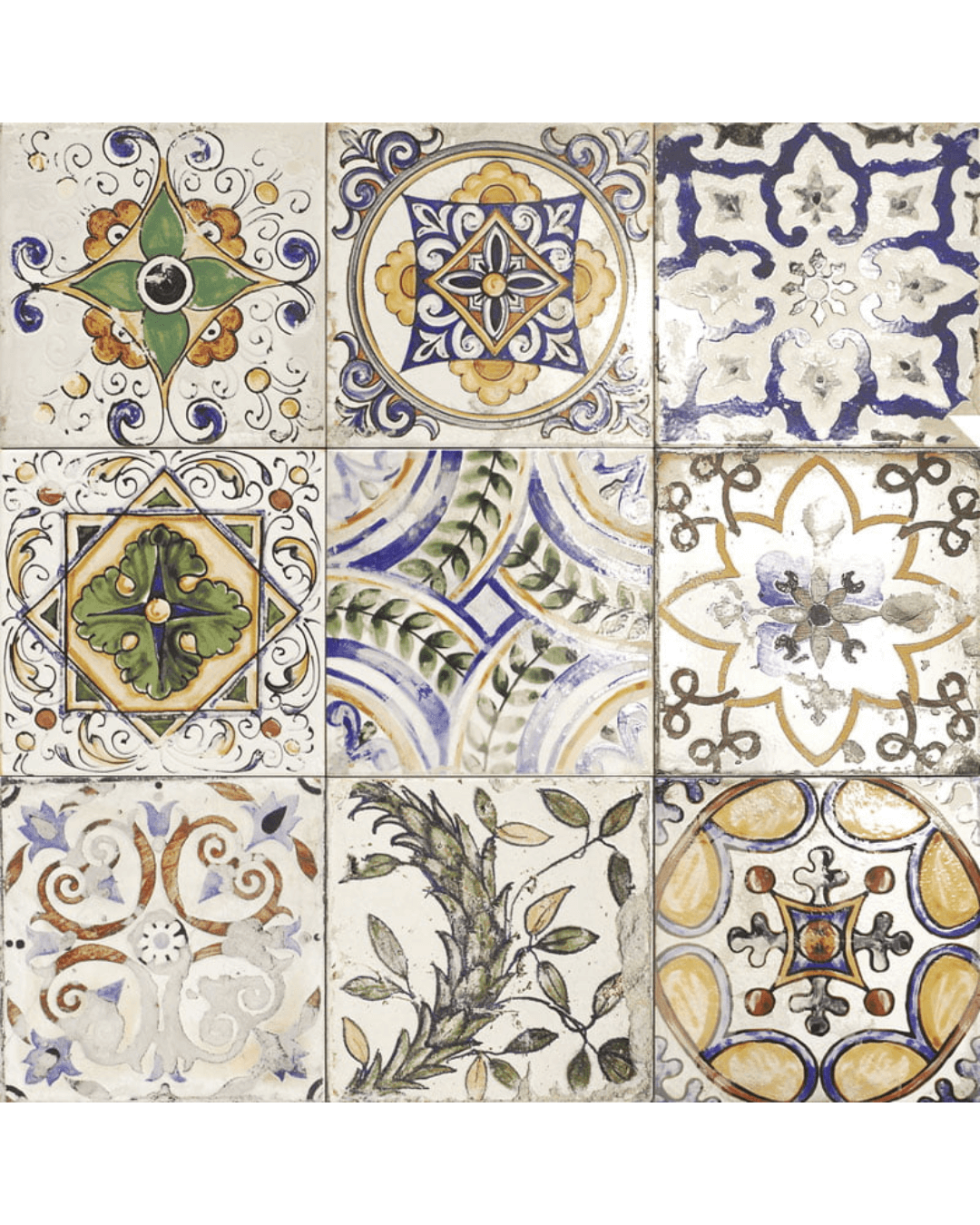 Maiolica Centro 20x20 - Carrelage mural décoratif brillant style Carreau de Ciment