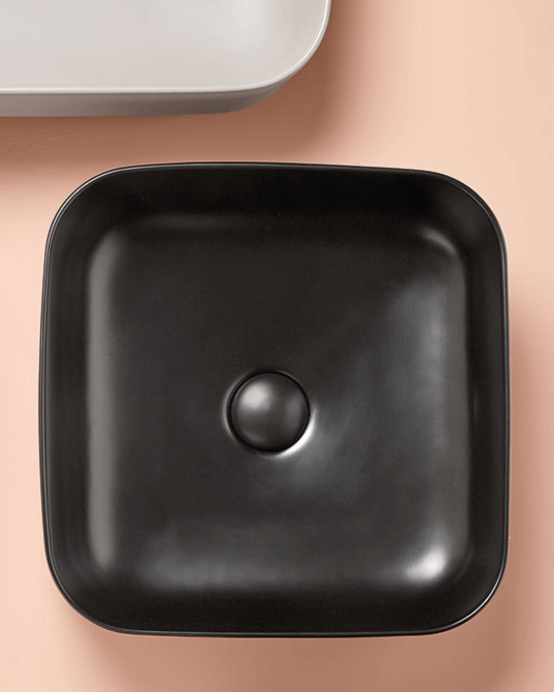 CATANIA : Vasque rectangulaire à poser en céramique vitrifiée 39x39x13.5 & 50.5x40x13.5