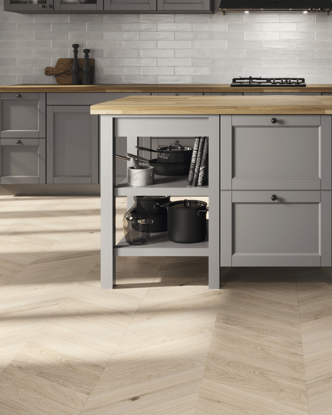 Chevron Oregon Haya 8,5x44 - Carrelage effet bois Hêtre