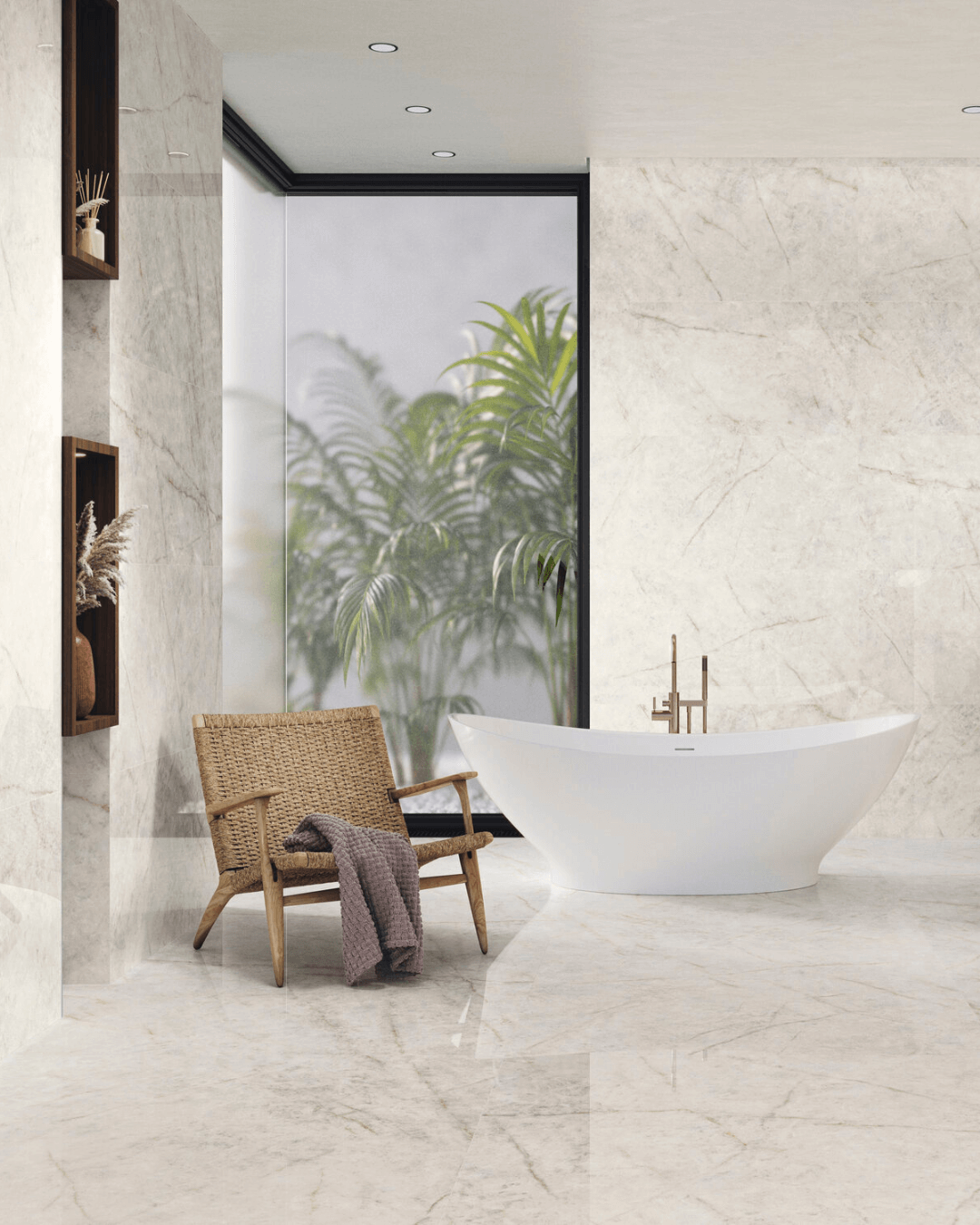 Cristallo Bianco Pol 120x120 - Carrelage marbre quartzite blanc grain poli effet miroir bords rectifiés