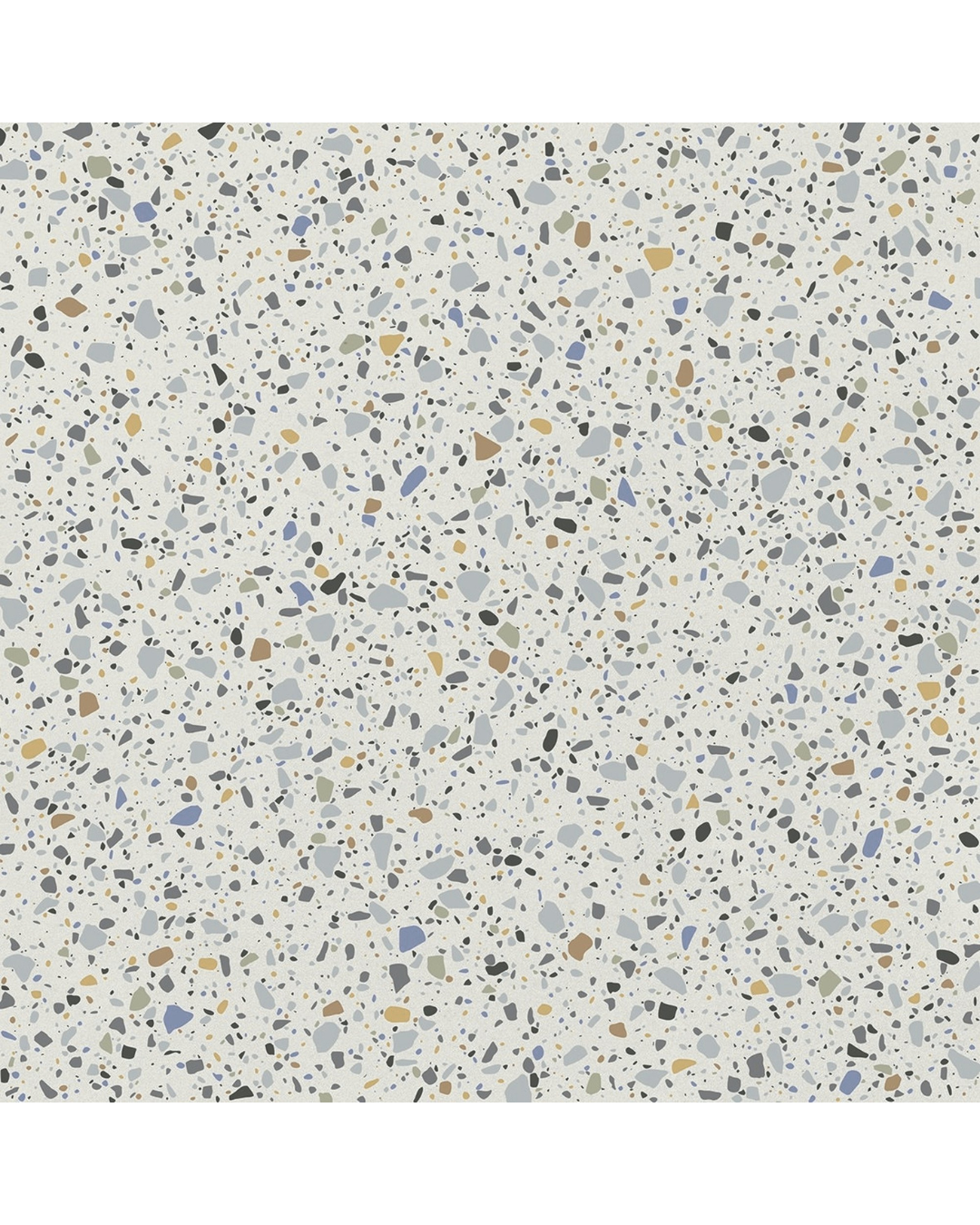 Epoca White Silken 60x60 - Carrelage terrazzo mural & sol blanc
