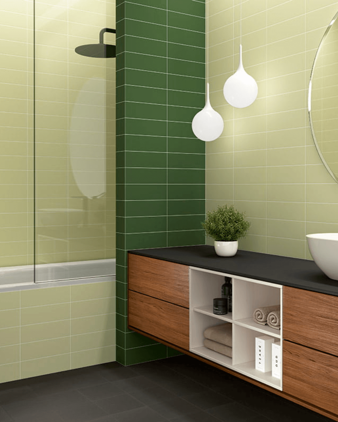 Jungle Olive 10x30 - Carrelage mural vert olive mat