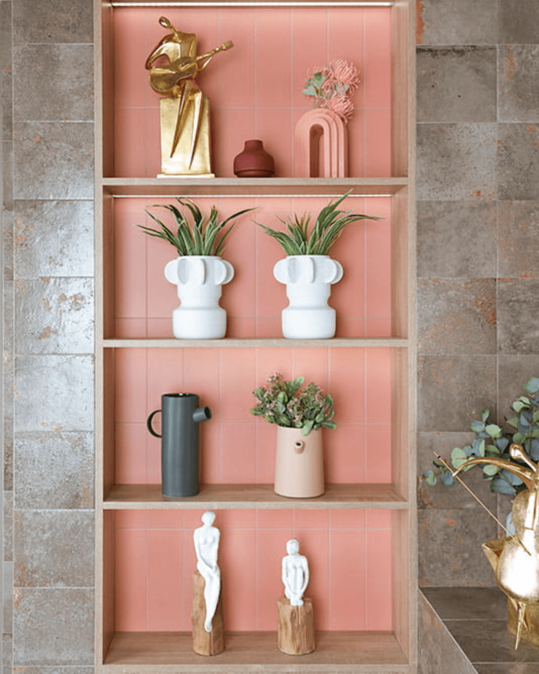 Jungle Flamingo 10x30 - Carrelage mural rose poudré mat