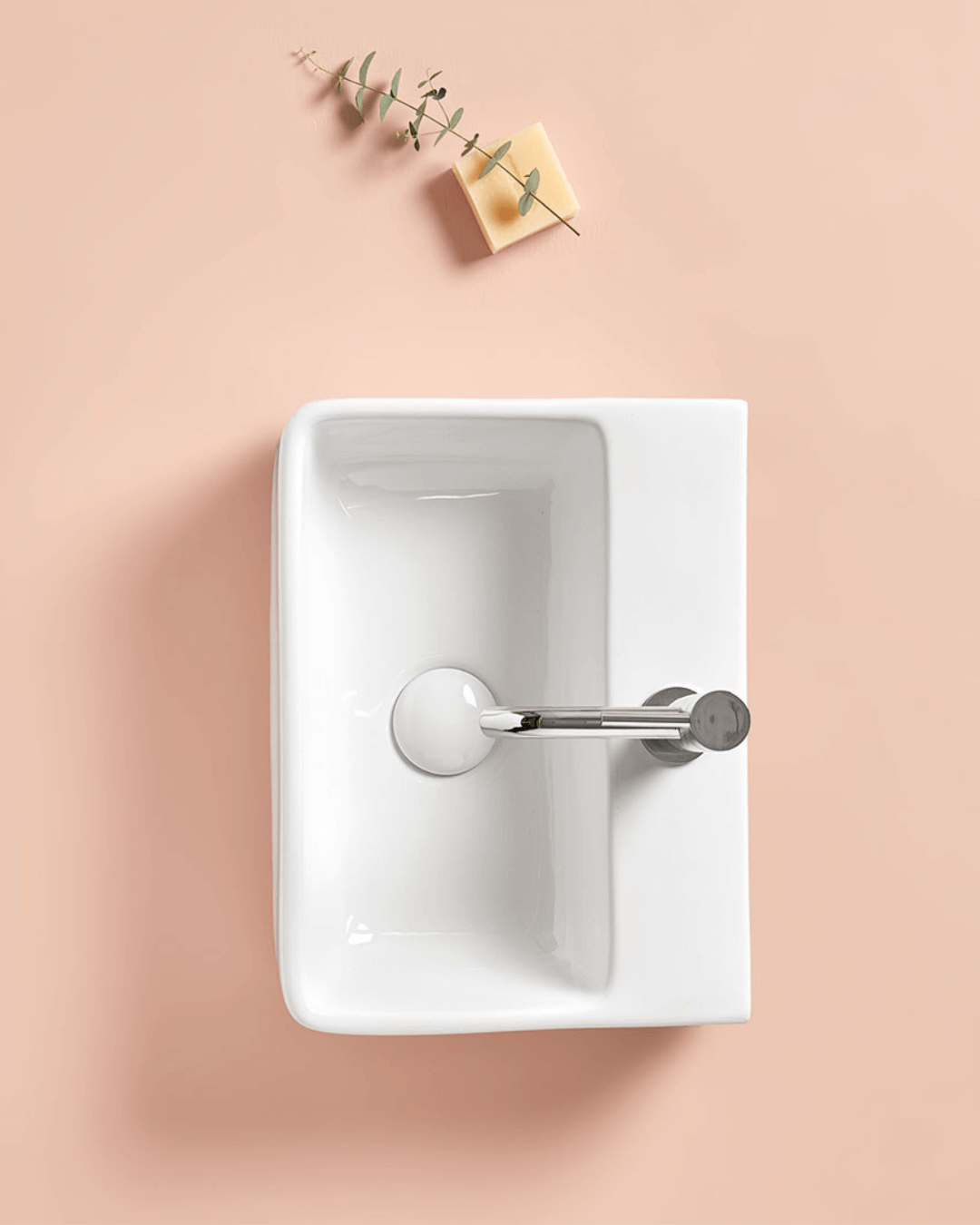 COSENZA : Vasque suspendue murale pour WC et petits espaces 40x30x12 avec kit de fixation