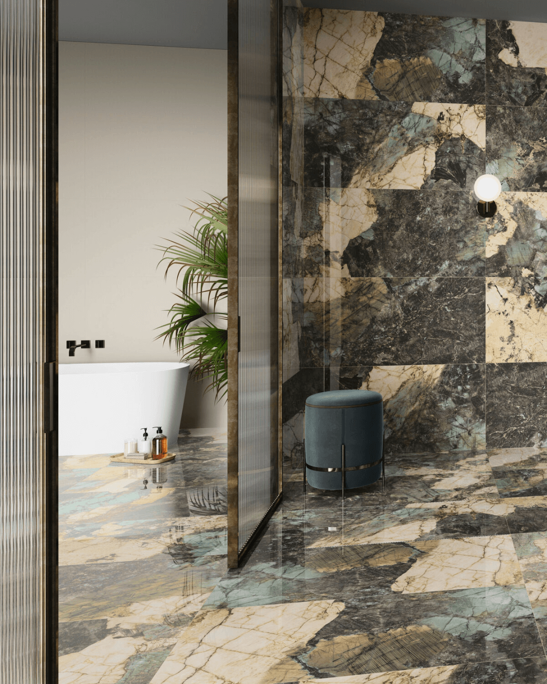 Magallanes Green Pol 60x120 - Carrelage marbre et pierre grain poli effet miroir bords rectifiés