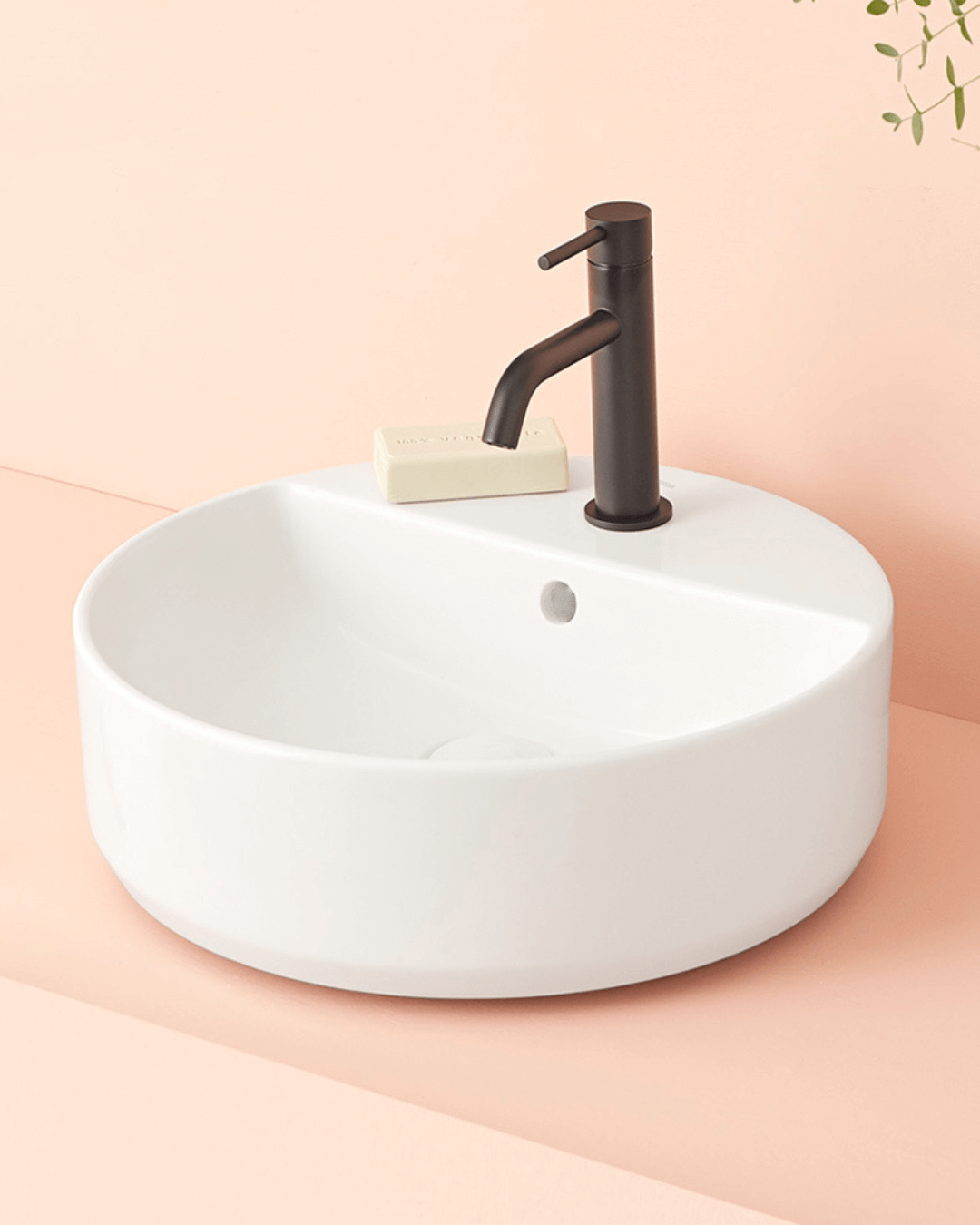 MANTUA : Vasque rond à poser en céramique vitrifiée Ø42,5x13