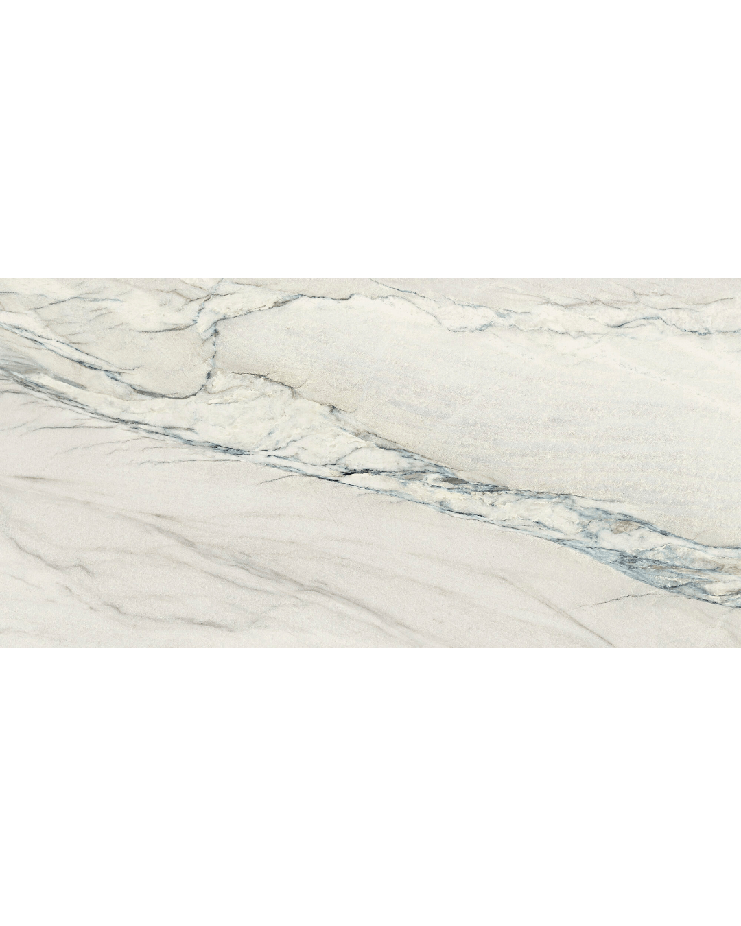 Michelangelo Mat 60x120 - Carrelage marbre blanc veiné gris-bleu finition mate mural et sol
