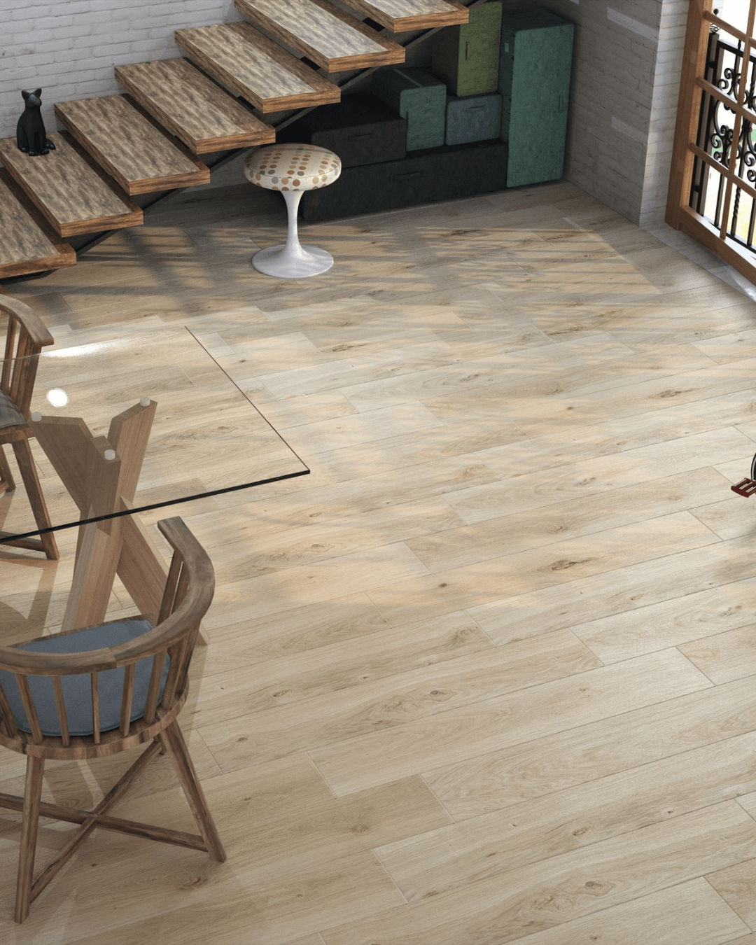 Oregon Haya 20x120 - Carrelage effet bois Hêtre blond bords rectifiés