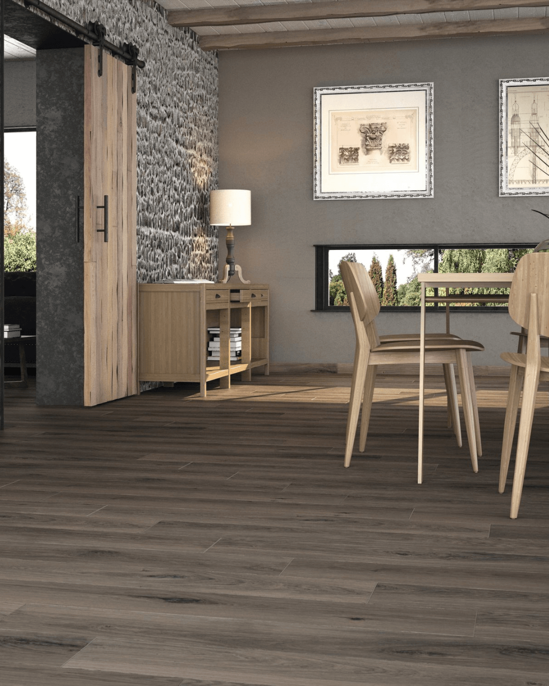 Oregon Wengue 20x120 - Carrelage effet bois Wenge brun foncé bords rectifiés