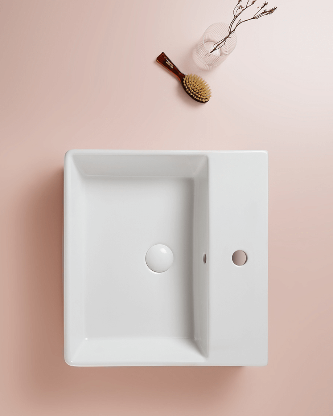 ROMA : Vasque murale rectangulaire à poser en céramique vitrifiée 50x47x14.5 & 60x47x14.5