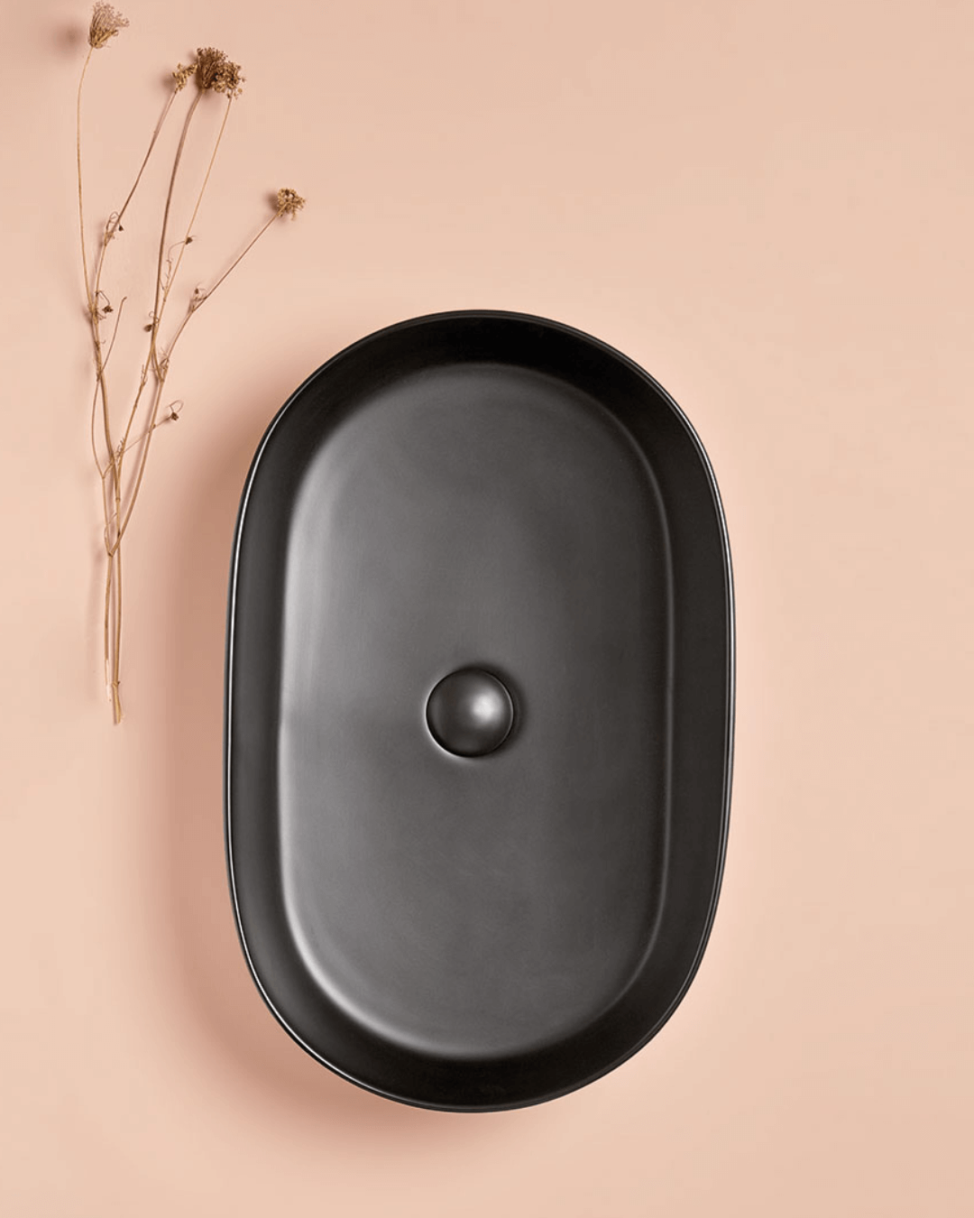 TRAPANI : Vasque ovale à poser en céramique vitrifiée 60.5×38.5×12.5