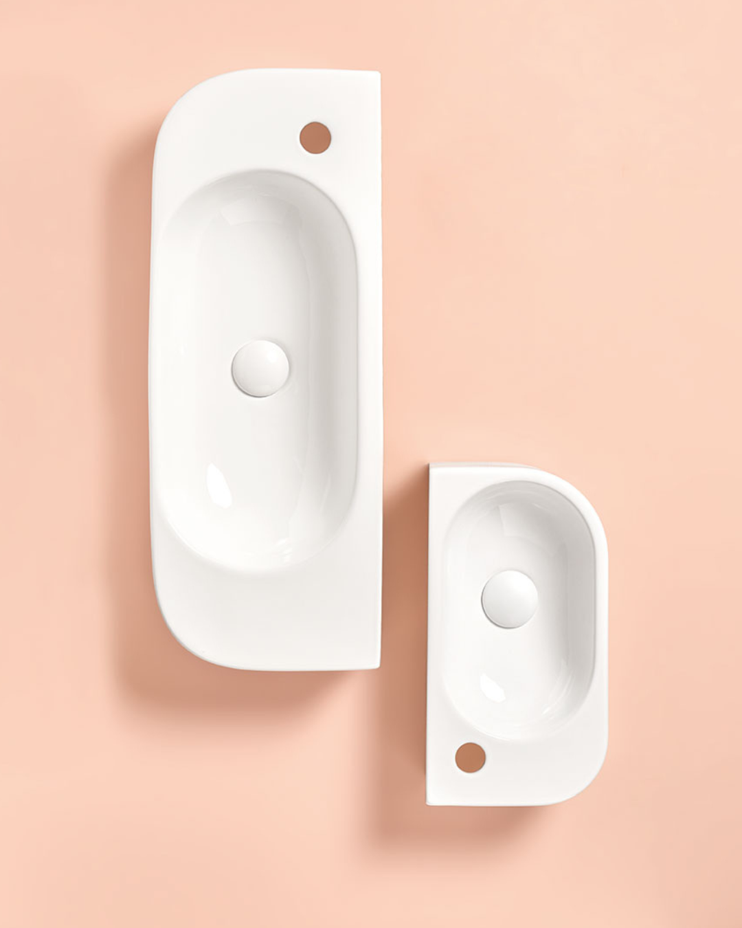 PETIT : Vasque suspendue murale pour WC et petits espaces 40x22x12 & 71.5x27.5x12 avec kit de fixation