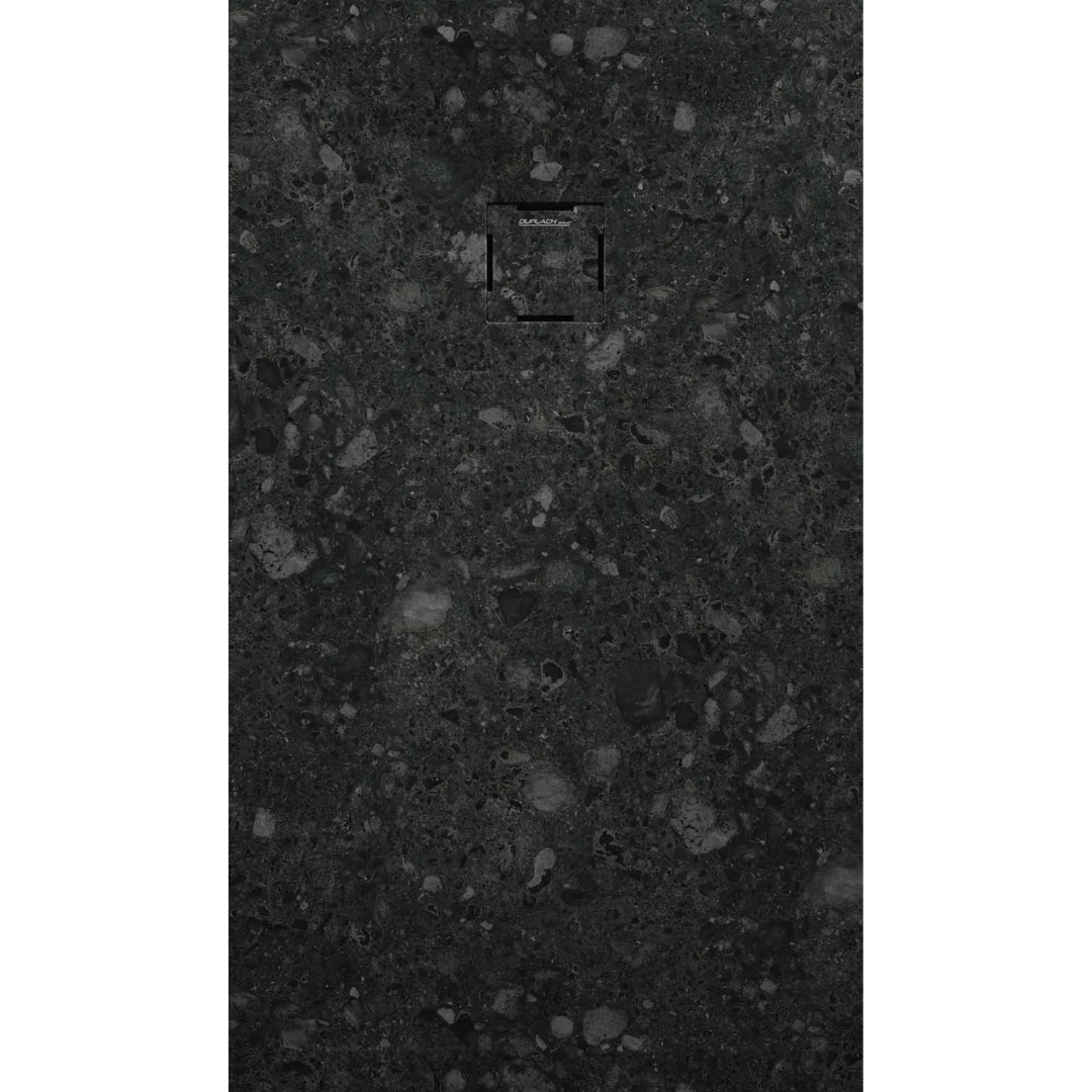 STONE NATURE Terrazo noir : receveur de douche extra-plat
